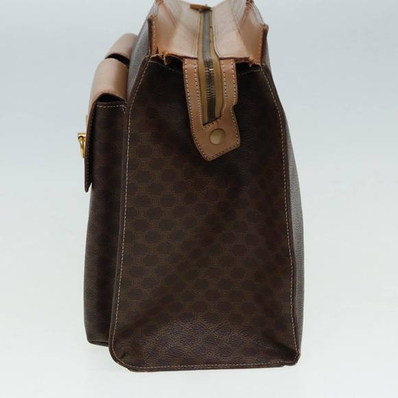CELINE Macadam Canvas Hand Bag PVC Leather Brown Gold Auth 85545 - Picture 3 of 16